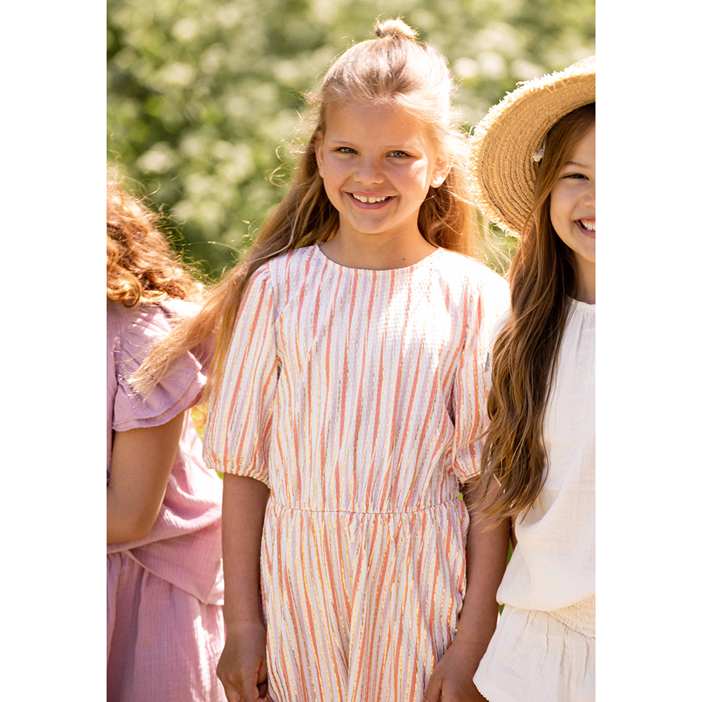 Balloon Dress Striped Gold Multi Balloon Dress Striped Gold Multi