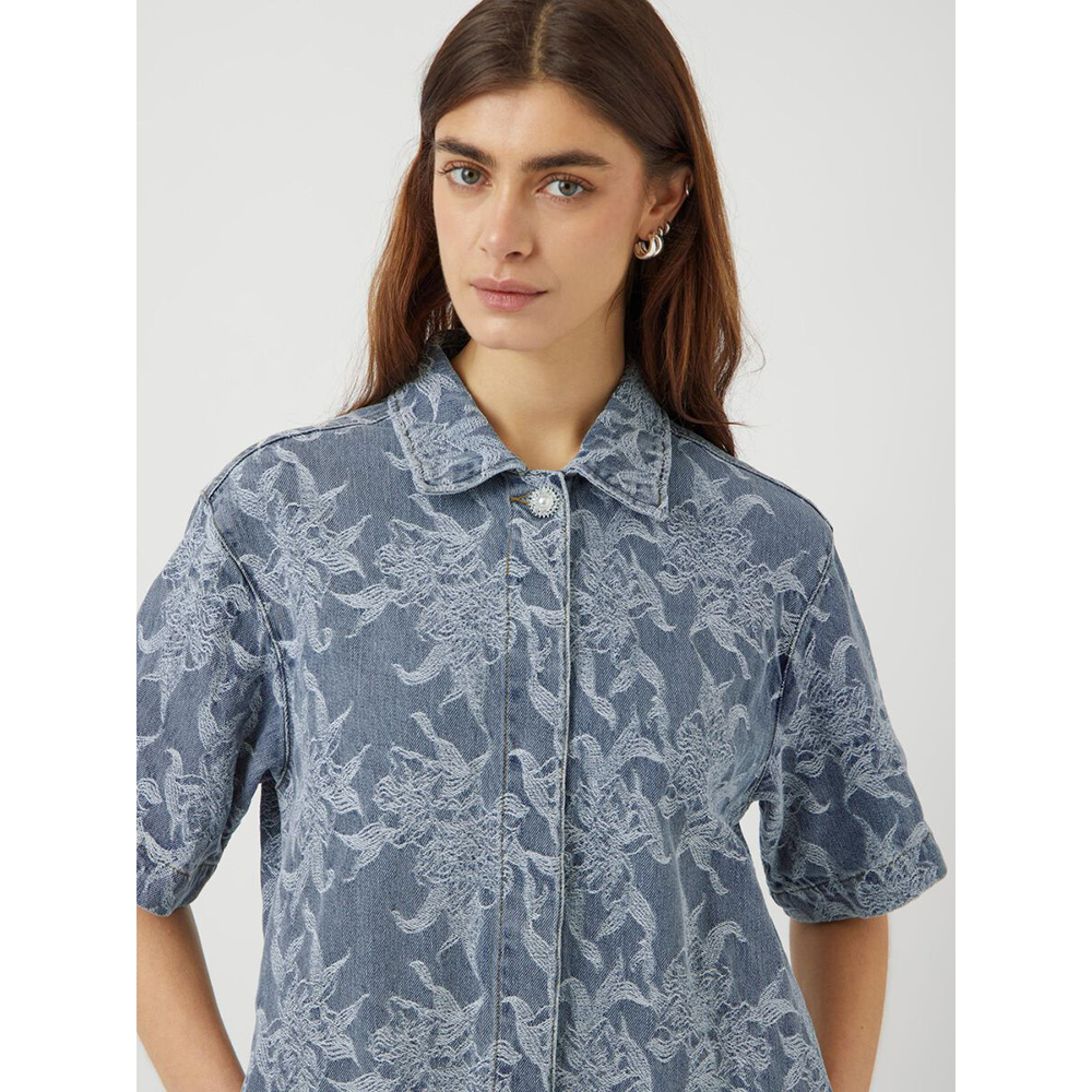 YASFLAMERA SS DENIM SHIRT DRESS S. Blauw YASFLAMERA SS DENIM SHIRT DRESS S. Blauw