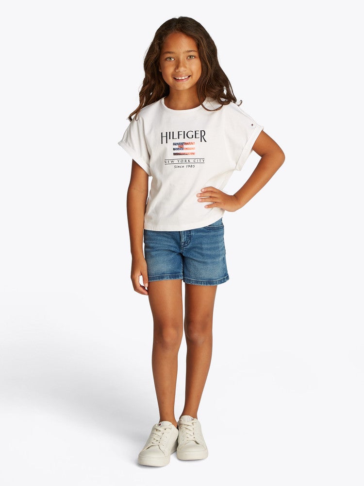 HILFIGER SEQUINS FLAG TEE Wit 1 HILFIGER SEQUINS FLAG TEE Wit 1