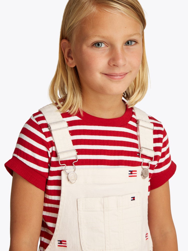 DUNGAREE DRESS CRITTER AOP FLAGS Off White DUNGAREE DRESS CRITTER AOP FLAGS Off White