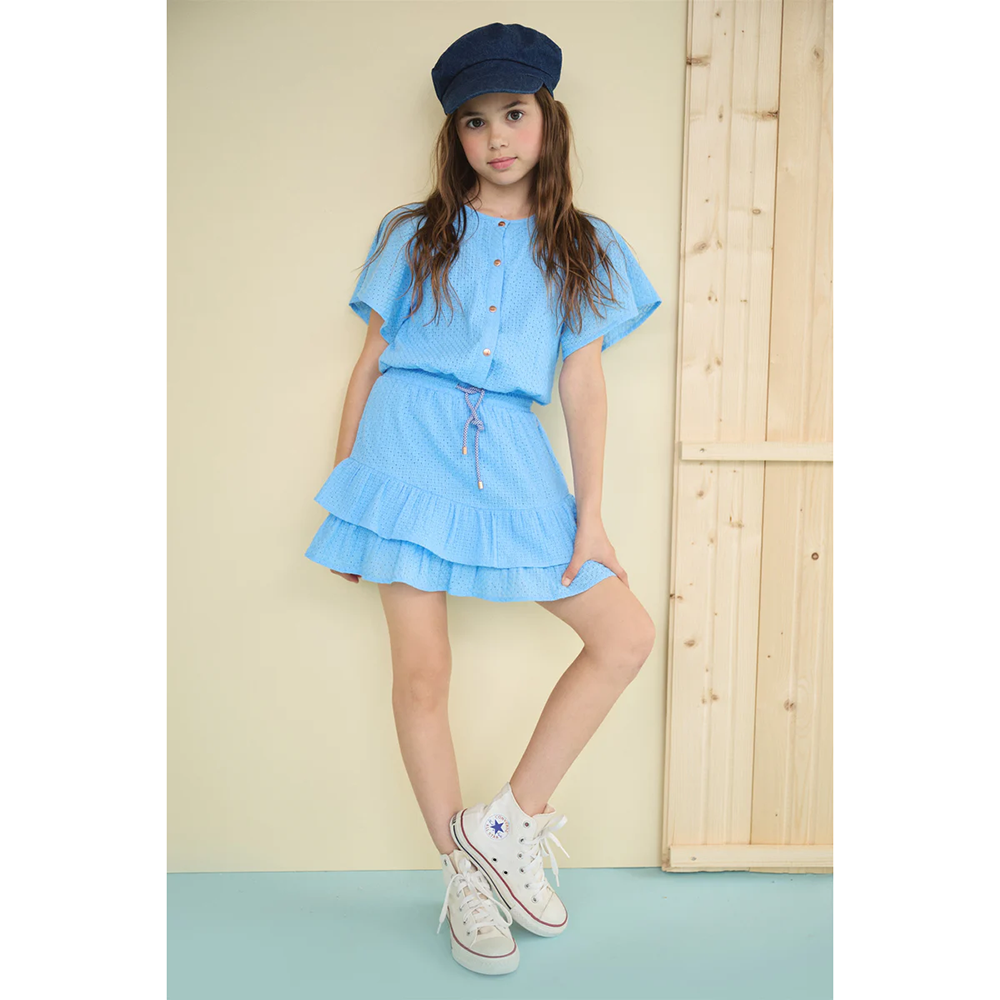 Siggy embroidered dress Blauw Siggy embroidered dress Blauw