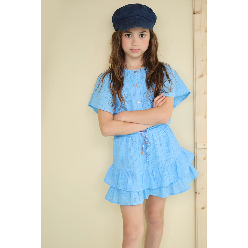 Siggy embroidered dress Blauw Siggy embroidered dress Blauw