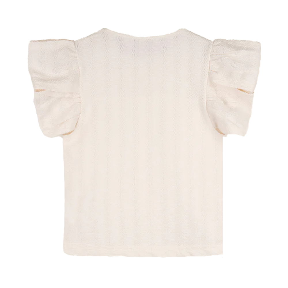 Kit Structured Jersey Top with fancy sleeves Off White Kit Structured Jersey Top with fancy sleeves Off White