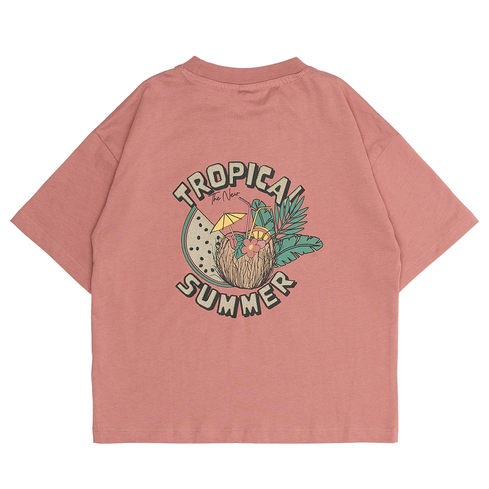 Oleen OS S_S Tee Tropical Roze Oleen OS S_S Tee Tropical Roze