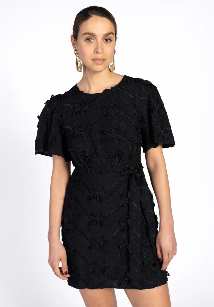 CELINA EMBROIDERY VIS 671 Dress Zwart 1 CELINA EMBROIDERY VIS 671 Dress Zwart 1