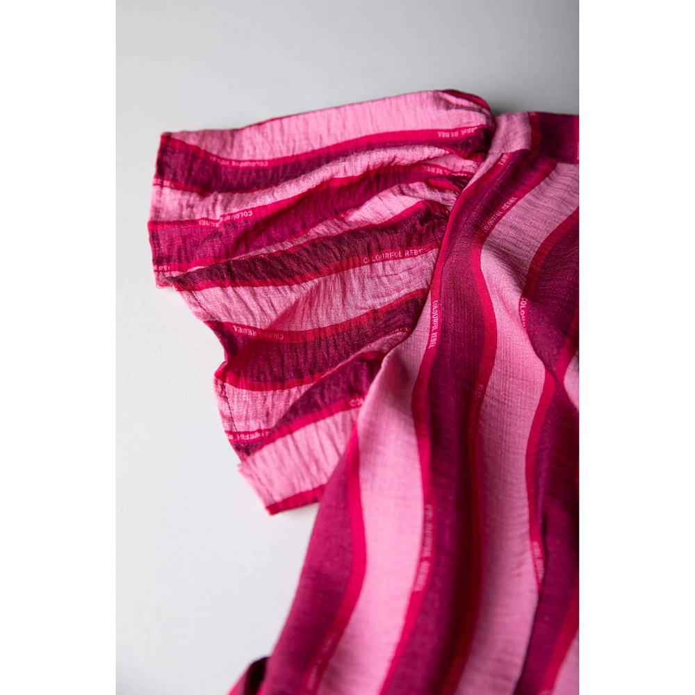 Ava Striped Real Wrap Maxi Dress SS Roze Ava Striped Real Wrap Maxi Dress SS Roze