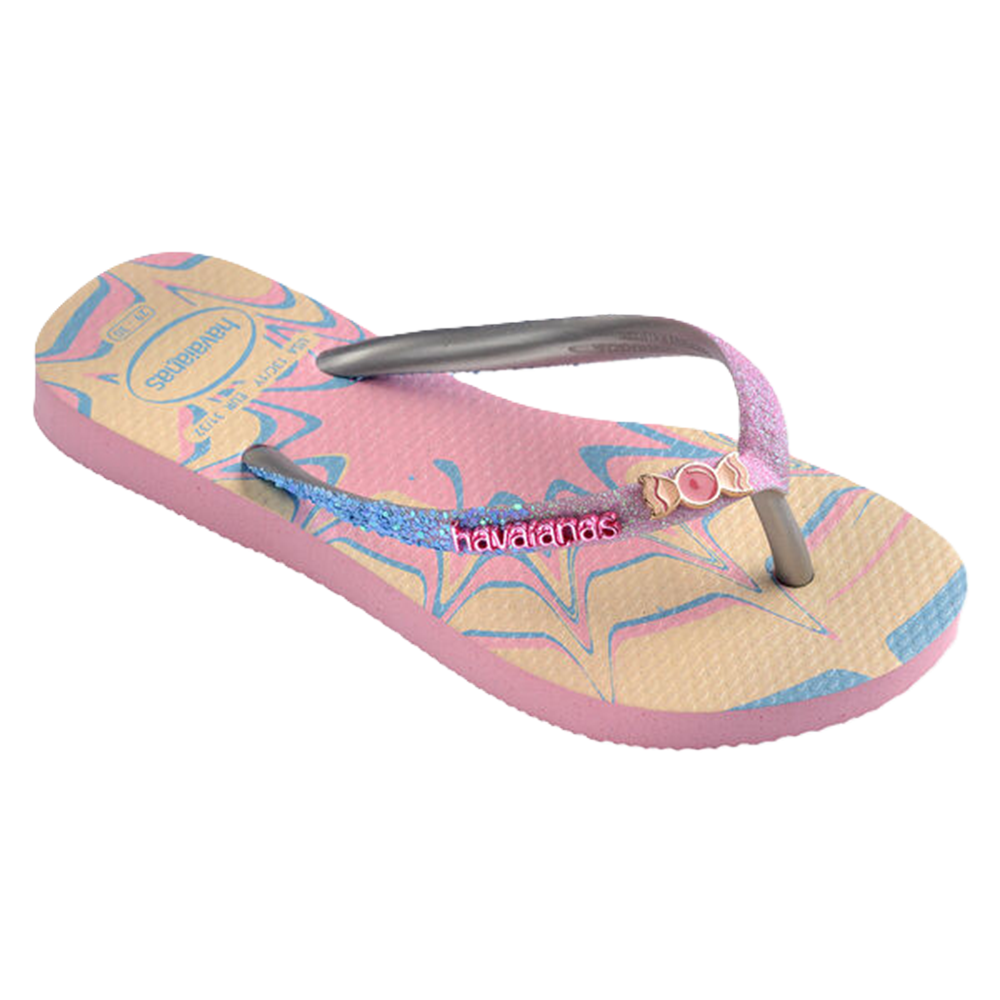 Havaianas Kids Slim Glitter Trendy Peach Pink Multi Havaianas Kids Slim Glitter Trendy Peach Pink Multi