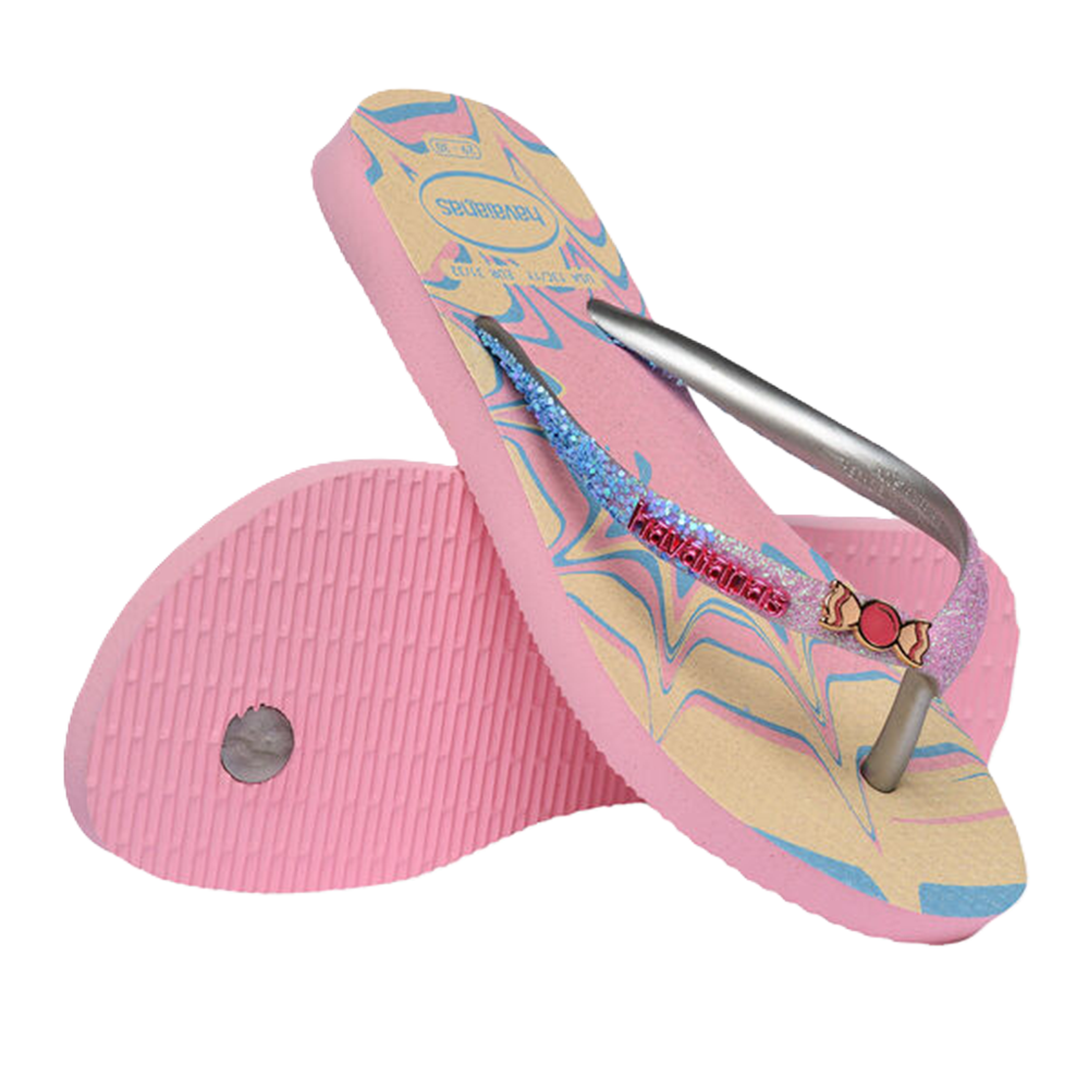Havaianas Kids Slim Glitter Trendy Peach Pink Multi Havaianas Kids Slim Glitter Trendy Peach Pink Multi