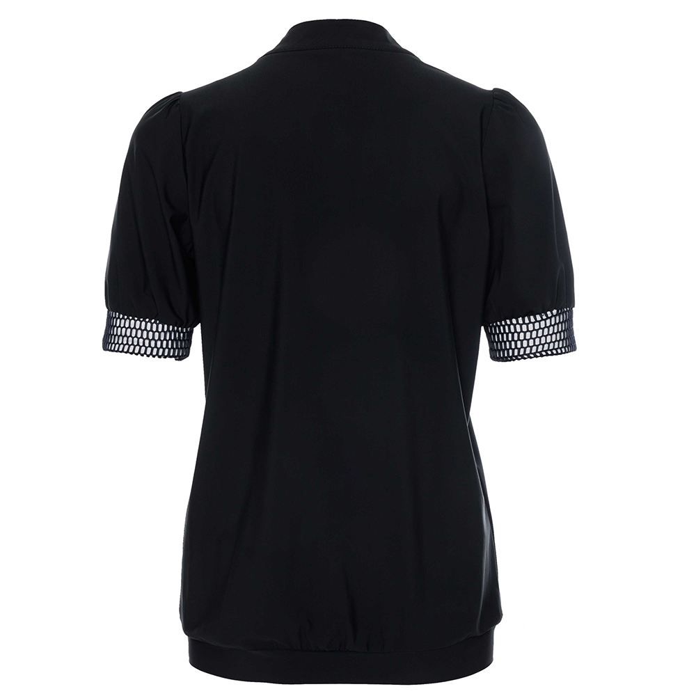Top Short Sleeve Lacing Zwart 1 Top Short Sleeve Lacing Zwart 1