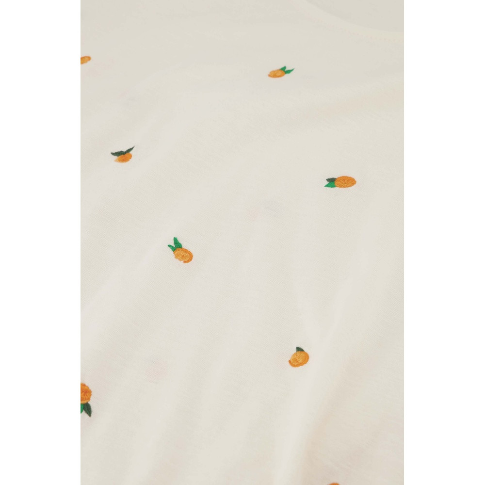 Phil Round V Orange T-Shirt Off White Phil Round V Orange T-Shirt Off White