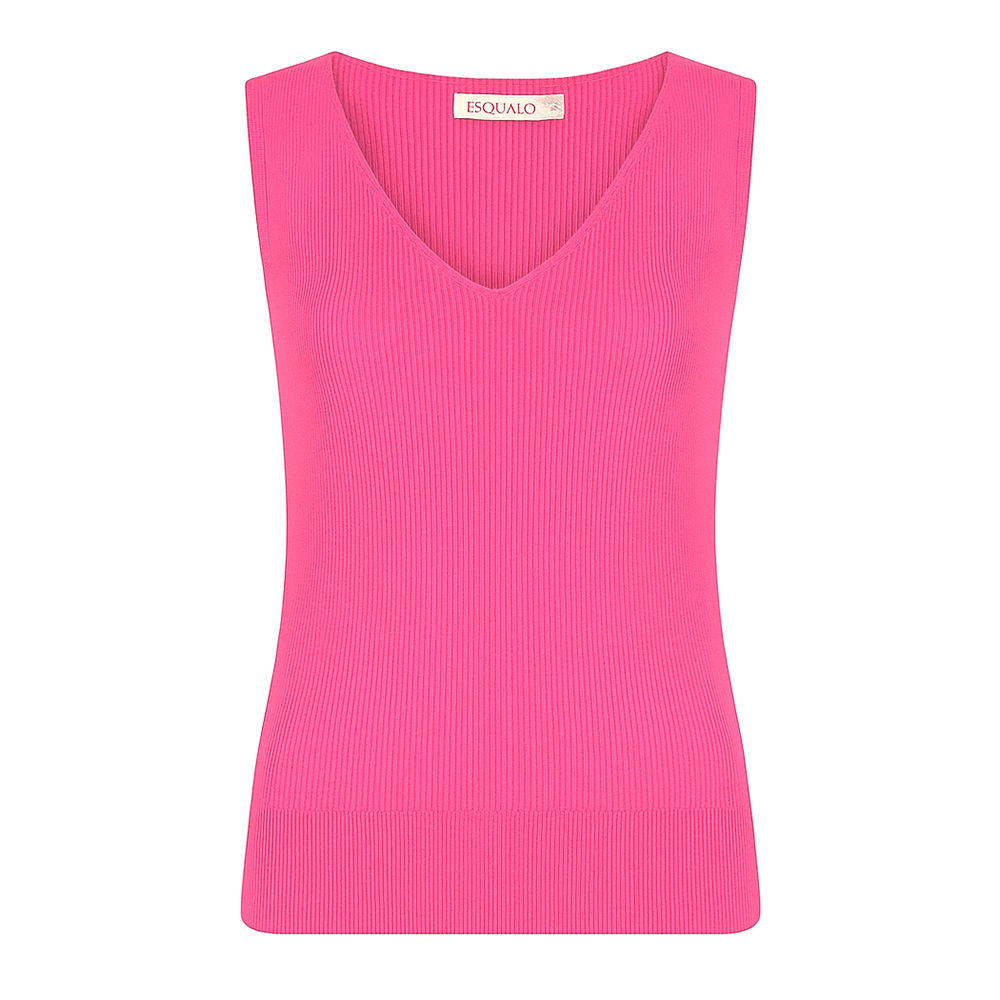 Top rib V-neck Sleeveless Licht Roze KL Top rib V-neck Sleeveless Licht Roze KL