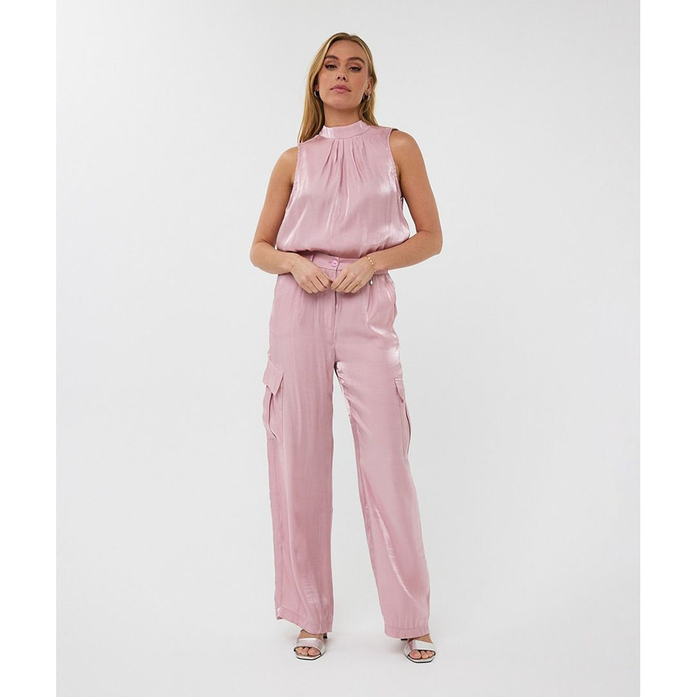 Trousers cargo silky touch Roze Trousers cargo silky touch Roze