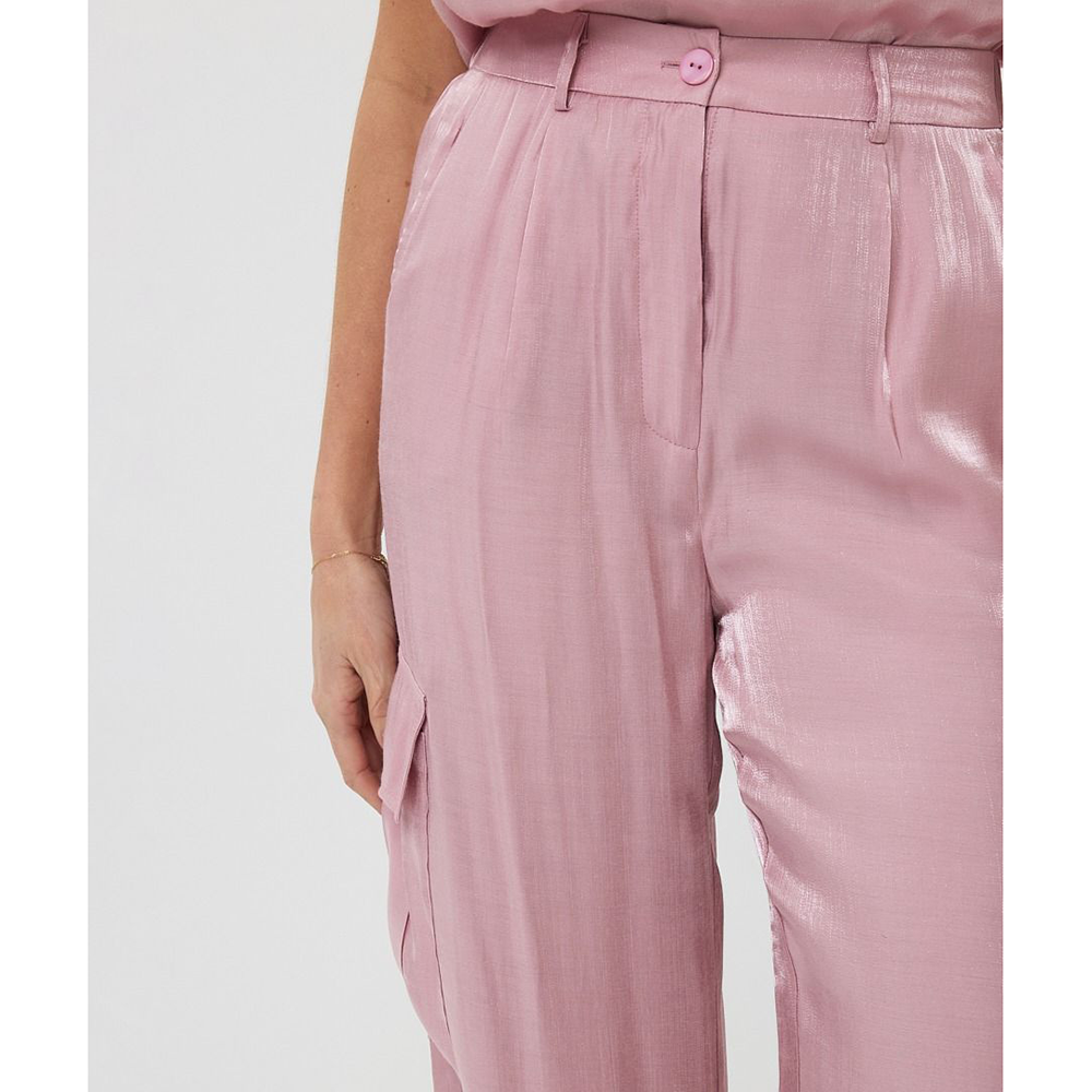 Trousers cargo silky touch Roze Trousers cargo silky touch Roze