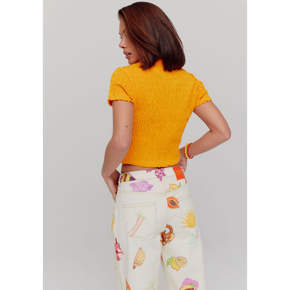 DOLPHIN-SS Cropped T-shirt Oranje DOLPHIN-SS Cropped T-shirt Oranje