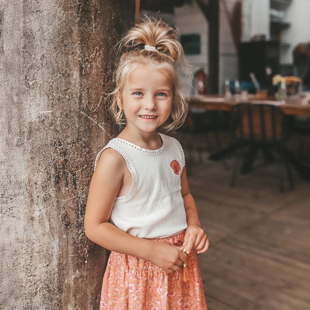 Fancy Rib Jersey Romance Singlet Ecru Fancy Rib Jersey Romance Singlet Ecru