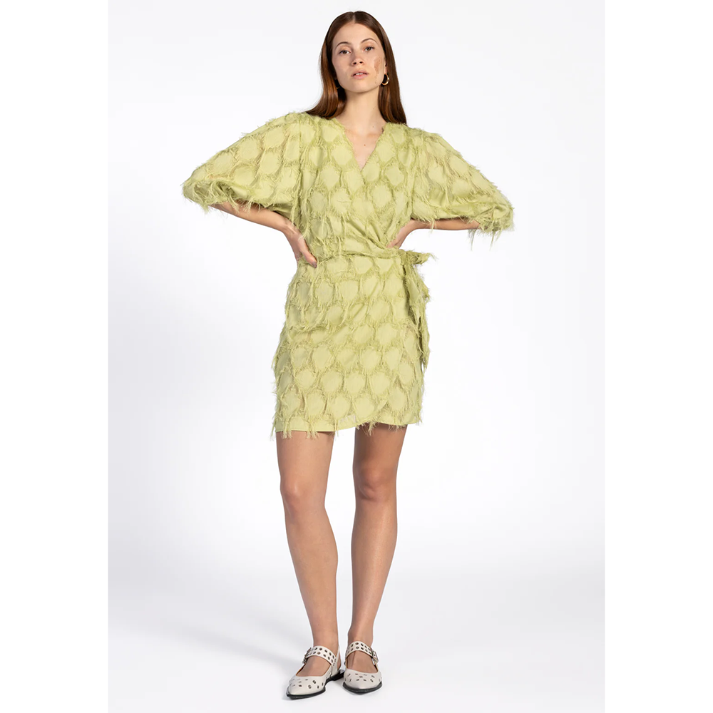 FLORICA FRINGE PES 482 DRESS Groen FLORICA FRINGE PES 482 DRESS Groen