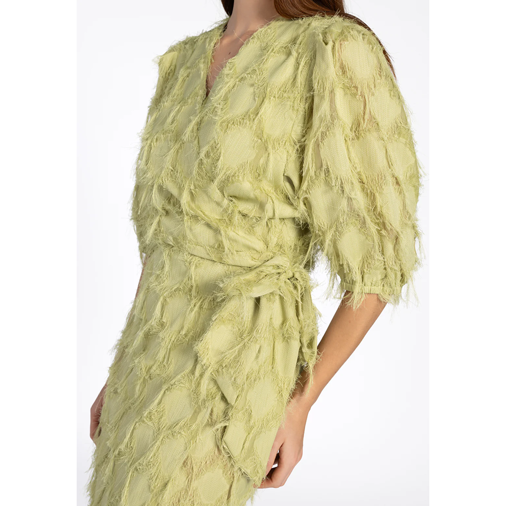 FLORICA FRINGE PES 482 DRESS Groen FLORICA FRINGE PES 482 DRESS Groen