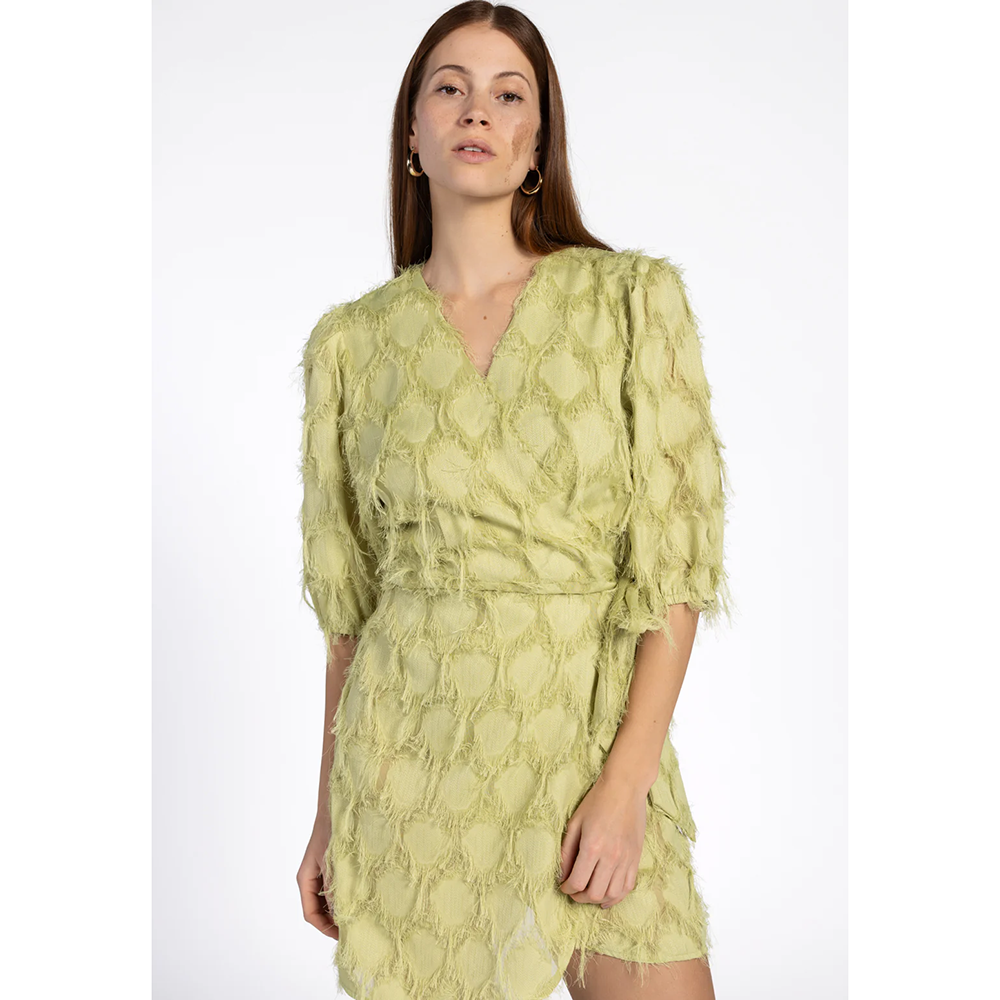 FLORICA FRINGE PES 482 DRESS Groen FLORICA FRINGE PES 482 DRESS Groen