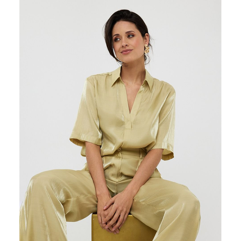 Blouse oversized silky touch Groen Blouse oversized silky touch Groen