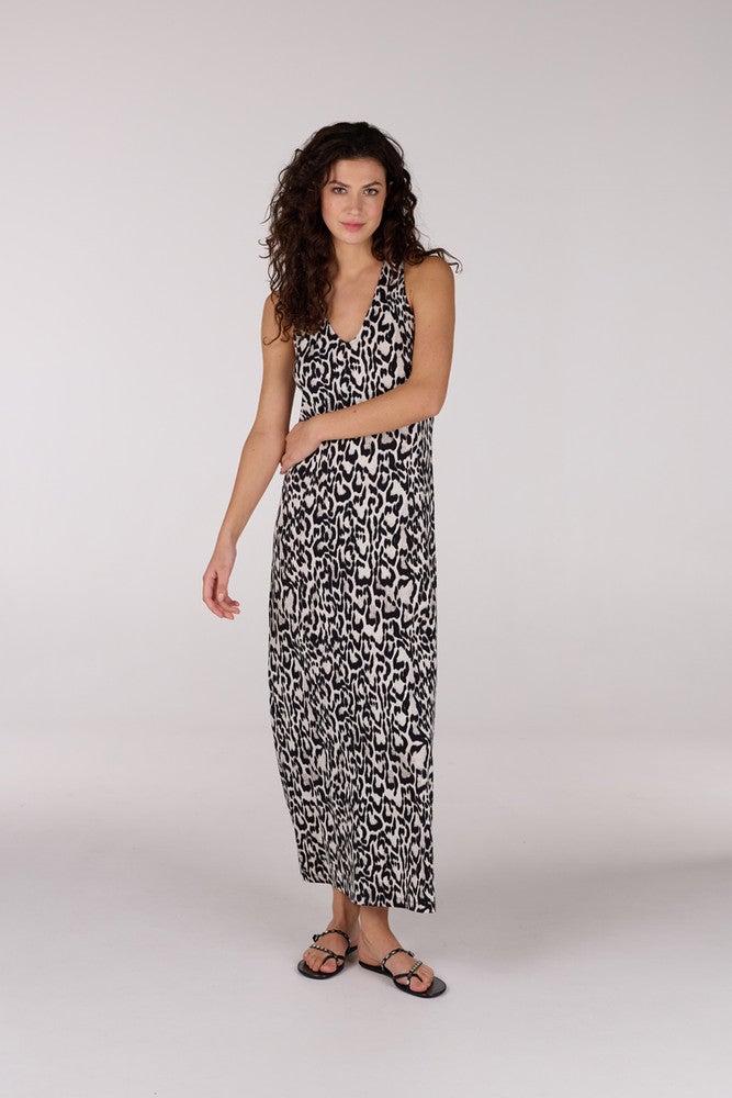 FIORA JURK VA 571 long sleeveless jersey print Beige FIORA JURK VA 571 long sleeveless jersey print Beige