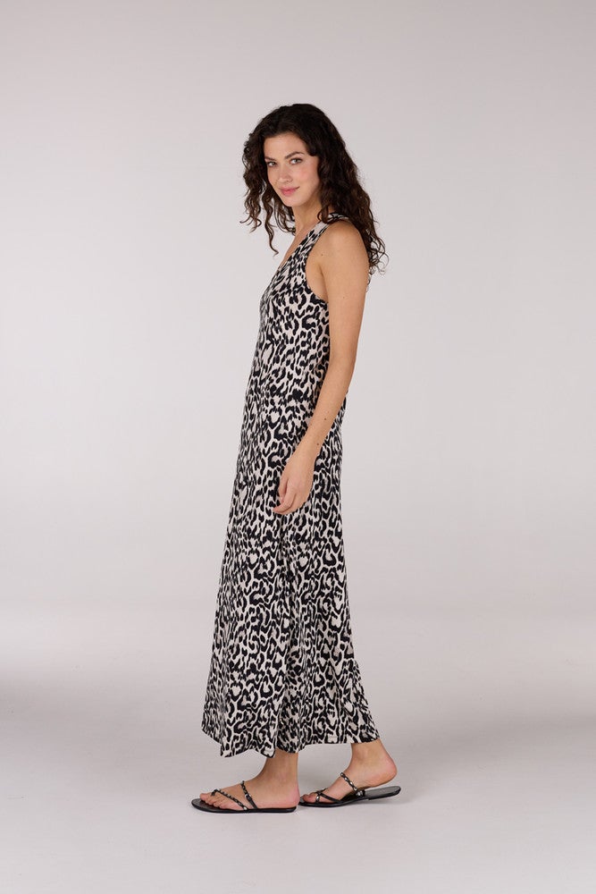 FIORA JURK VA 571 long sleeveless jersey print Beige FIORA JURK VA 571 long sleeveless jersey print Beige