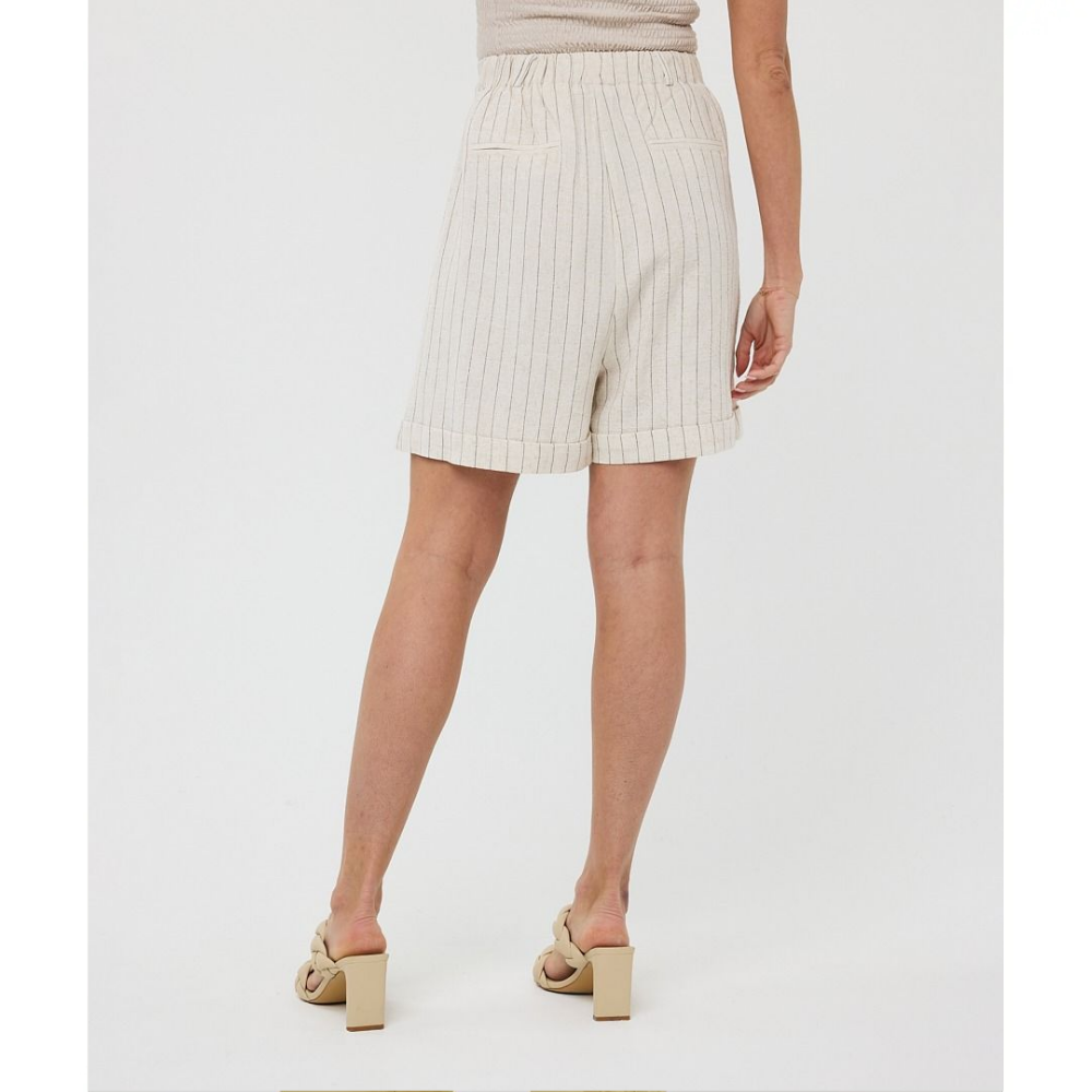 Shorts linen stripe Zand Shorts linen stripe Zand