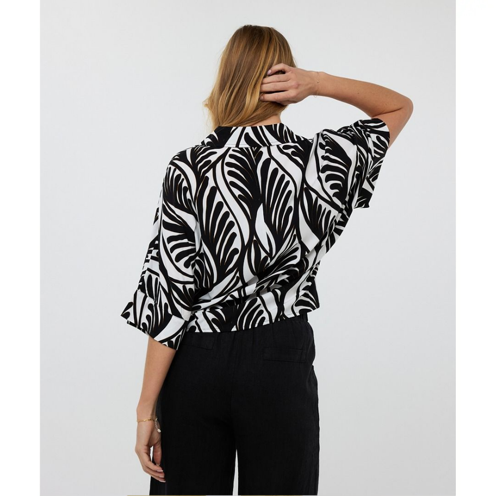 Blouse knot Summer vibes Zwart 1 Blouse knot Summer vibes Zwart 1