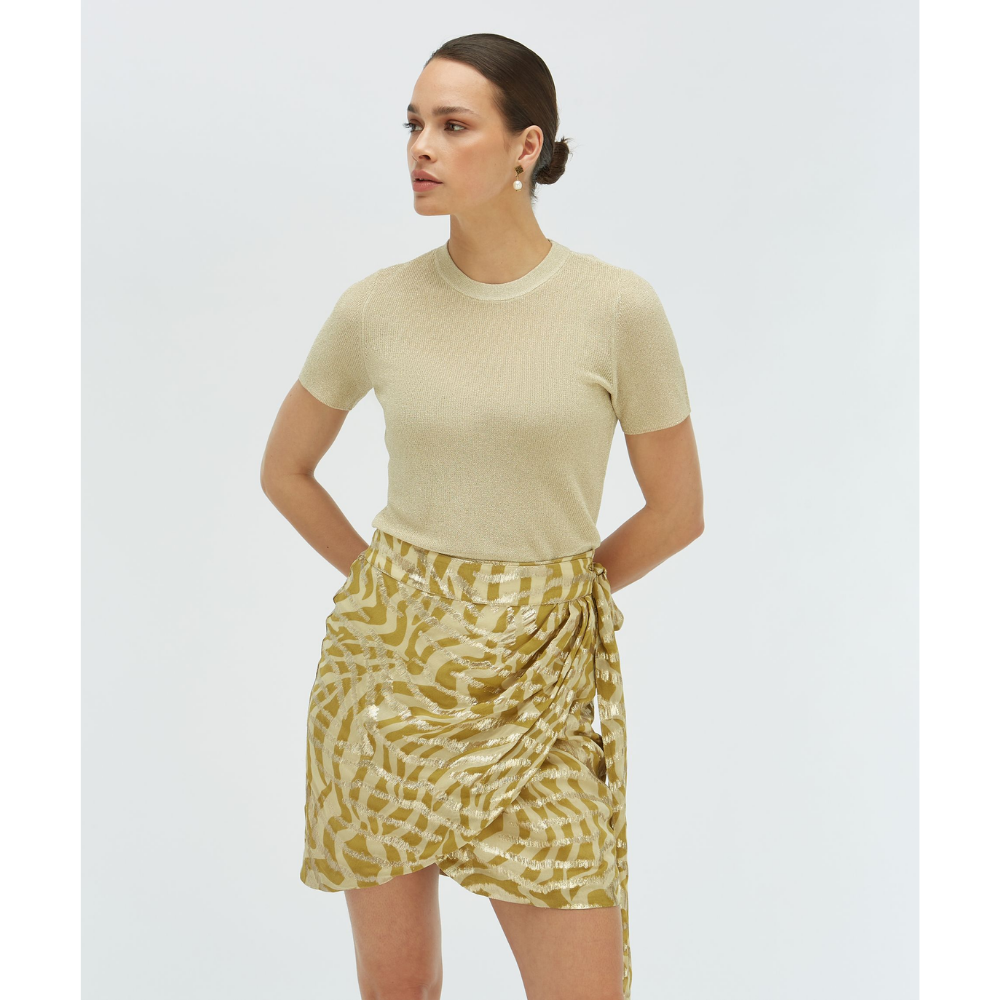 CAMEO WRAP MINI SKIRT Goud CAMEO WRAP MINI SKIRT Goud