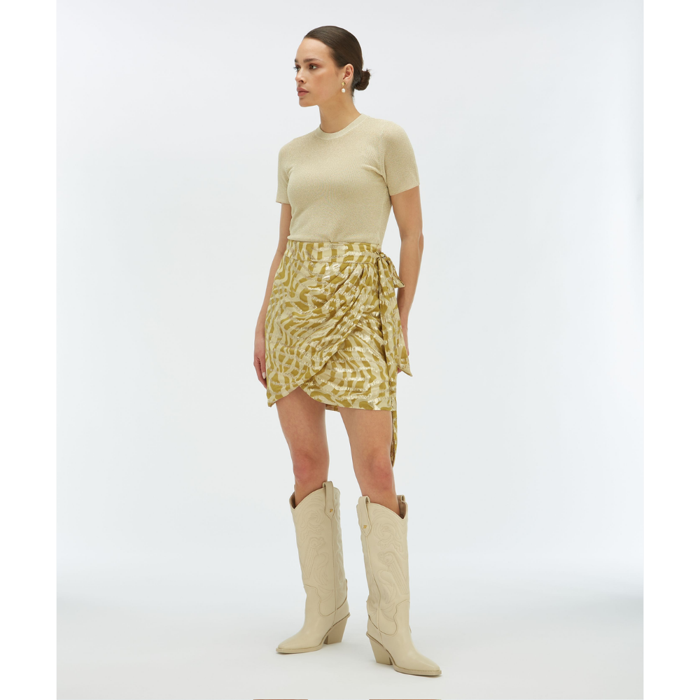 CAMEO WRAP MINI SKIRT Goud CAMEO WRAP MINI SKIRT Goud