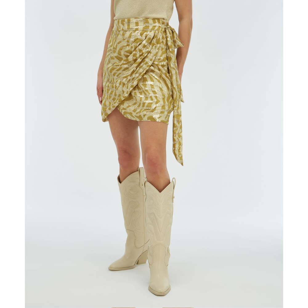 CAMEO WRAP MINI SKIRT Goud CAMEO WRAP MINI SKIRT Goud