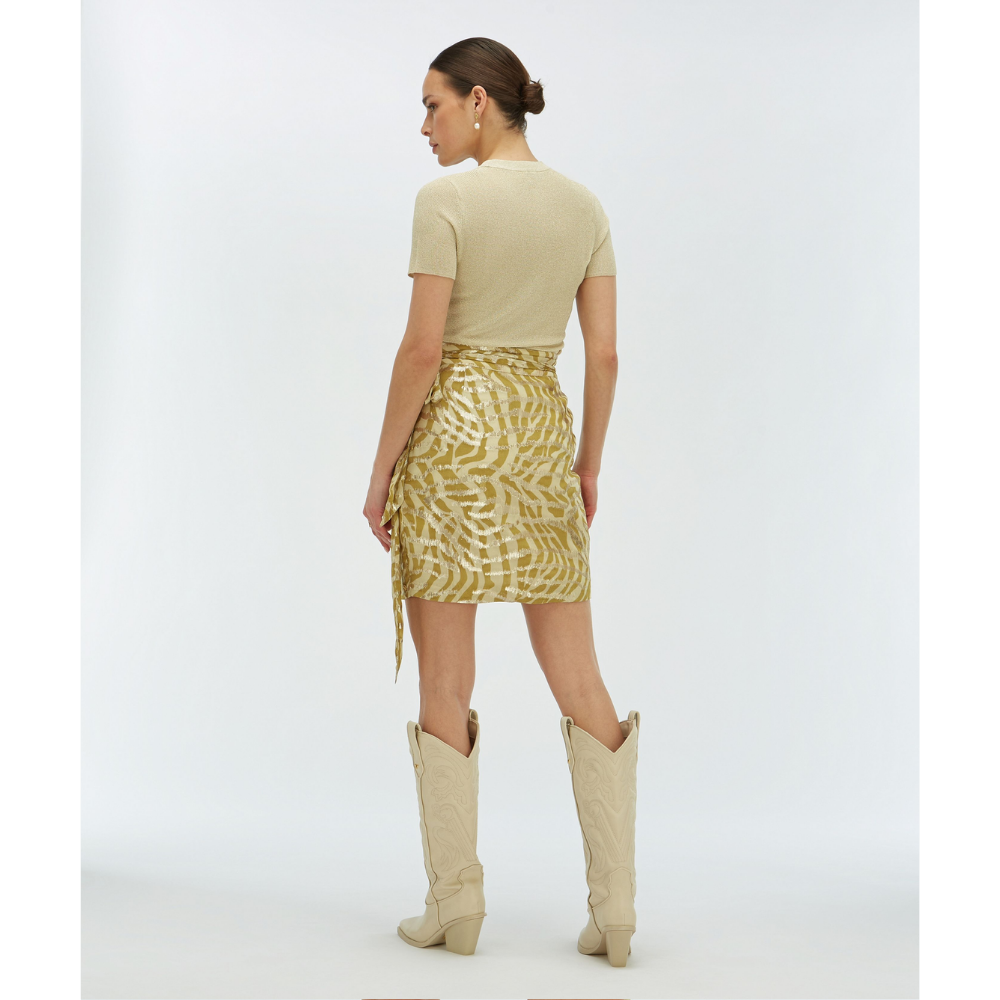 CAMEO WRAP MINI SKIRT Goud CAMEO WRAP MINI SKIRT Goud
