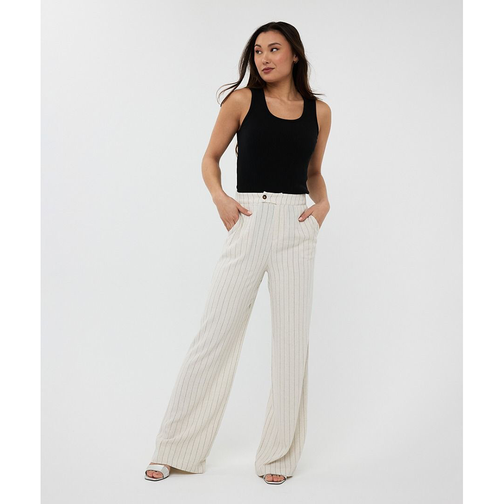 Trousers linen striped Zand Trousers linen striped Zand