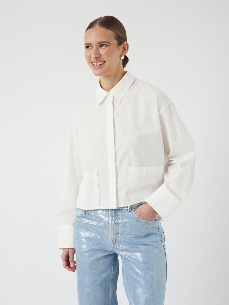 YASLEE LS SHORT SHIRT S. NOOS Wit 1 YASLEE LS SHORT SHIRT S. NOOS Wit 1