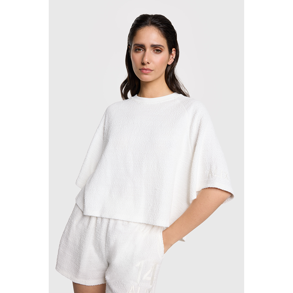 Ladies Knitted Boucle T-shirt Ecru Ladies Knitted Boucle T-shirt Ecru