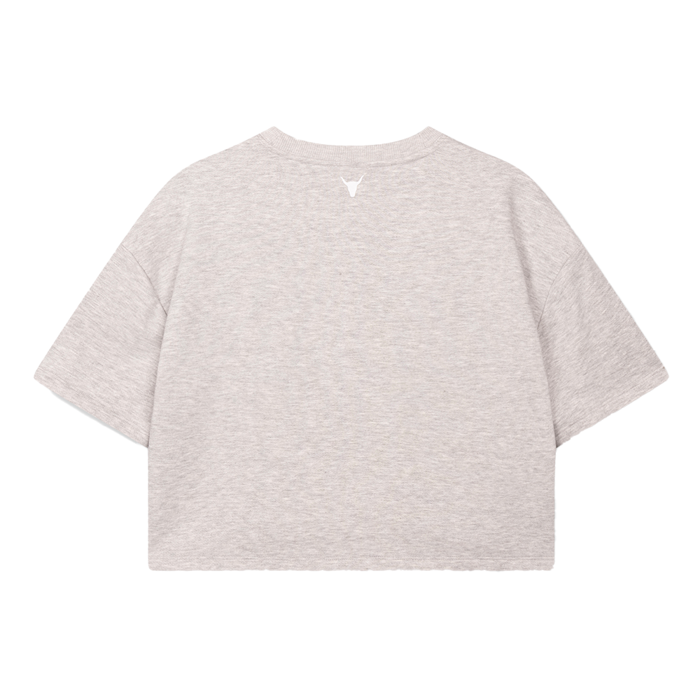 Ladies Knitted Sweat T-shirt Grijs Ladies Knitted Sweat T-shirt Grijs