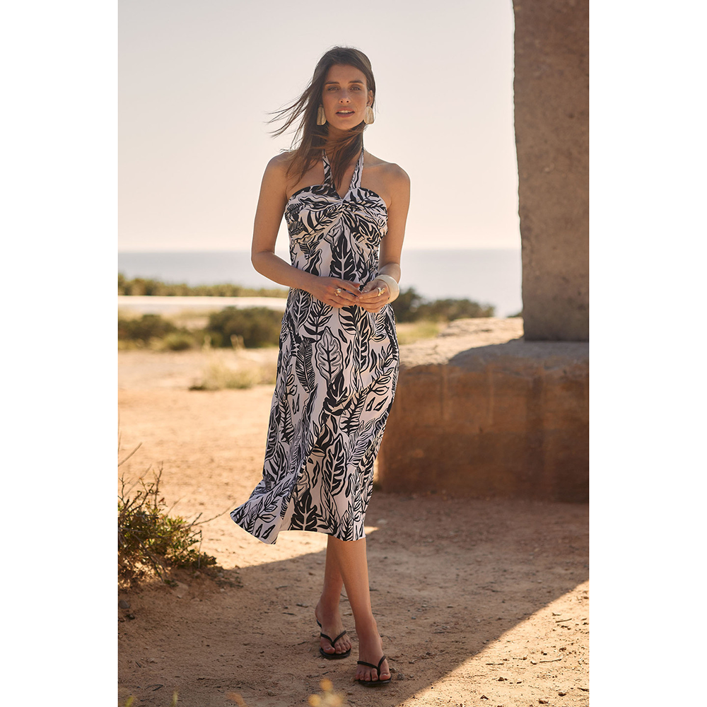 Itske leaves dress Blauw Itske leaves dress Blauw