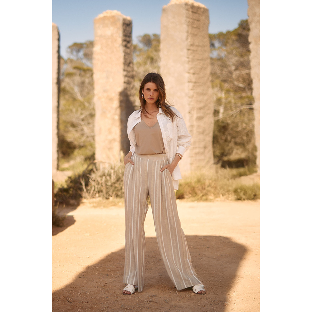 Fardeau gold stripe trousers Beige Fardeau gold stripe trousers Beige