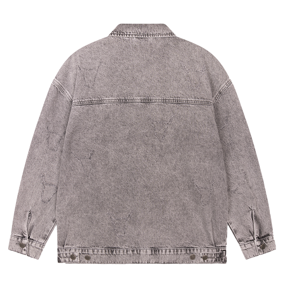 Ladies Woven Damaged Bull Jacket Grijs Ladies Woven Damaged Bull Jacket Grijs