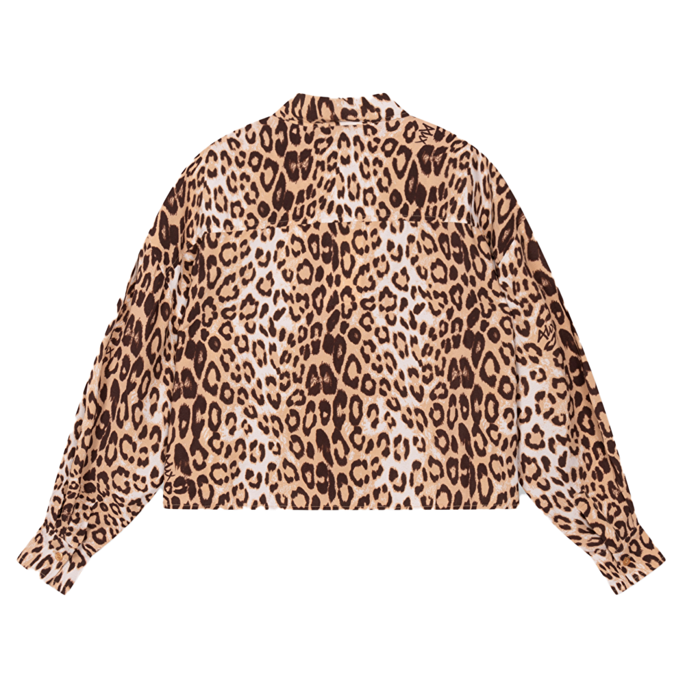 Ladies Woven Animal Crepe Blouse Bruin 1 Ladies Woven Animal Crepe Blouse Bruin 1