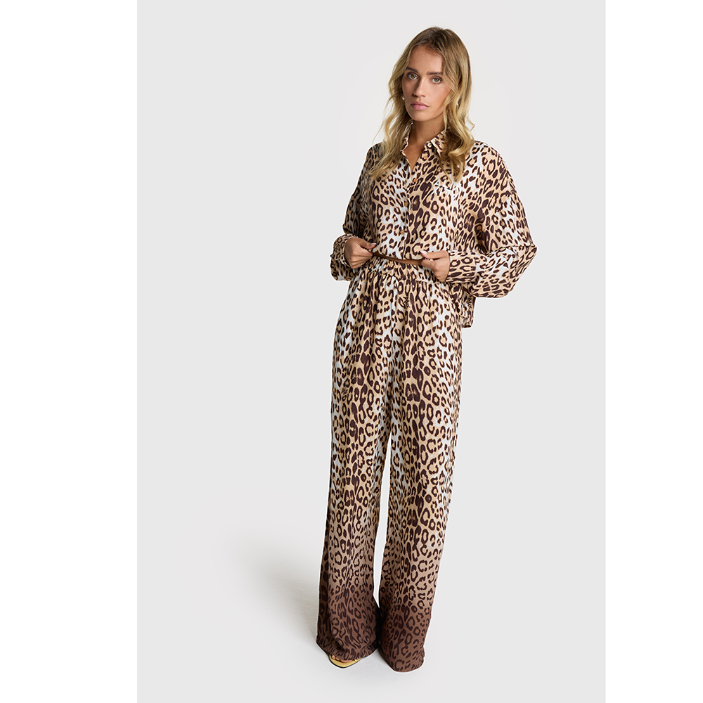 Ladies Woven Animal Crepe Pants Bruin 1 Ladies Woven Animal Crepe Pants Bruin 1