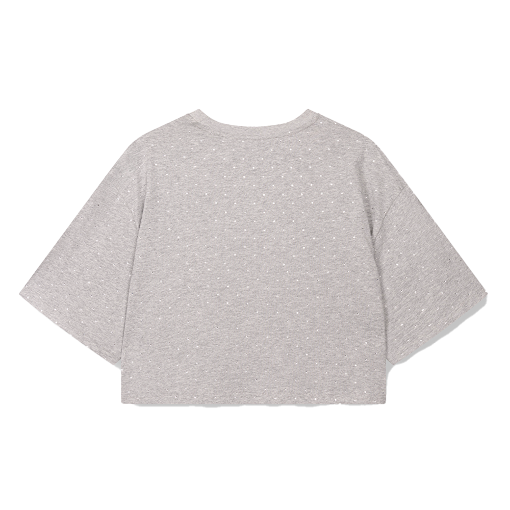 Ladies Knitted Studded T-shirt Grijs Ladies Knitted Studded T-shirt Grijs