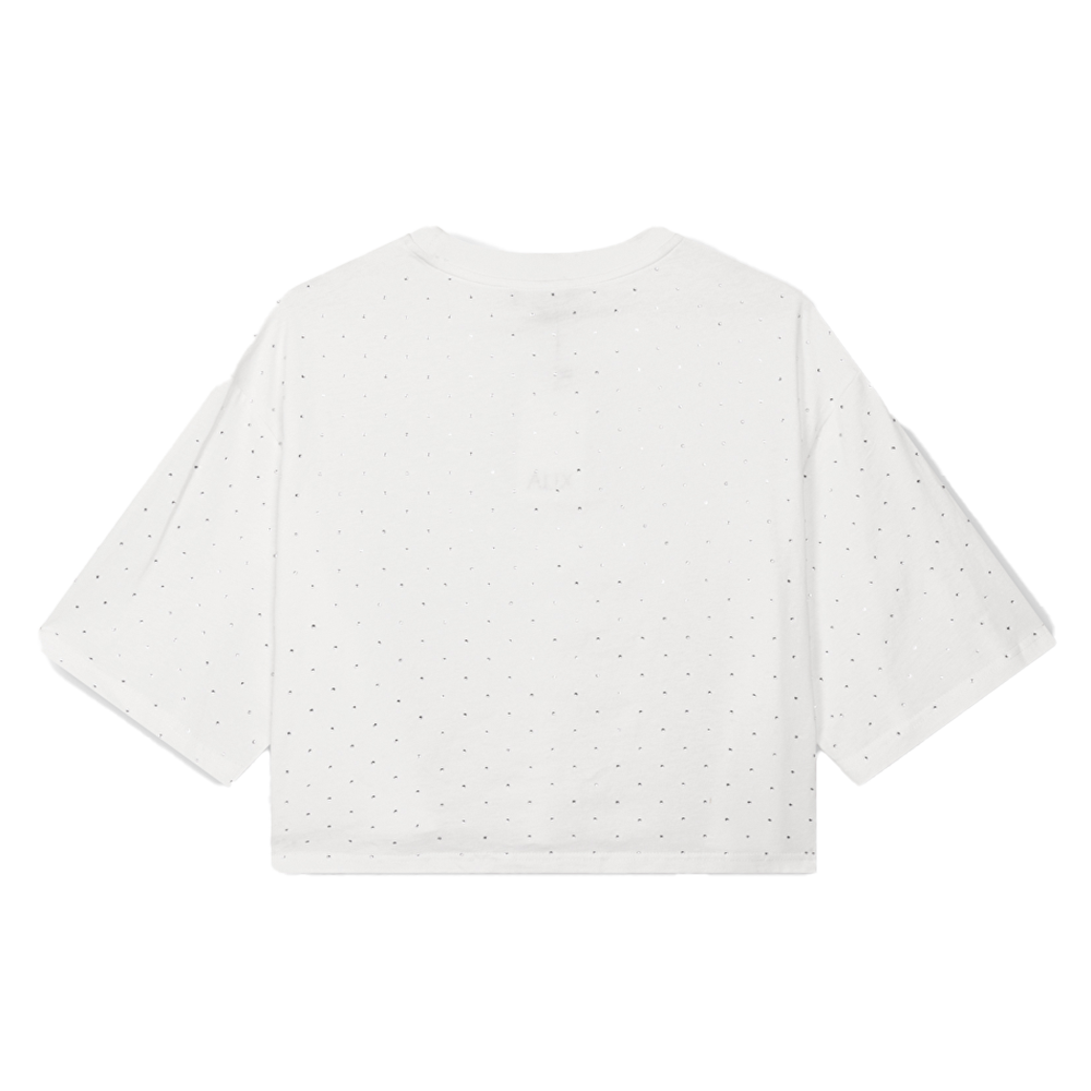 Ladies Knitted Studded T-shirt Off White Ladies Knitted Studded T-shirt Off White