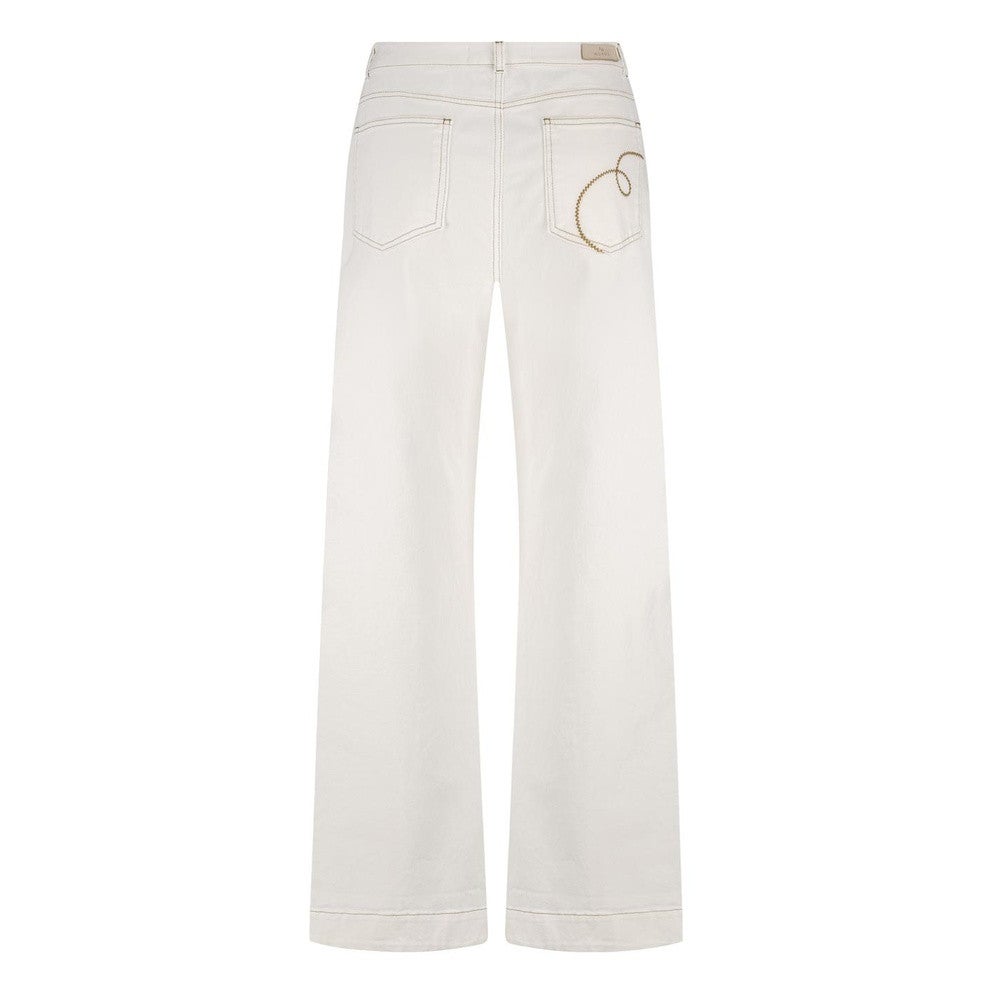 Abby Pants Denim Embroidery Off White Abby Pants Denim Embroidery Off White