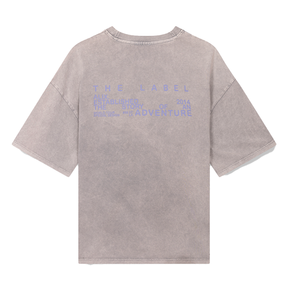 Ladies Knitted Logo Print T-shirt Grijs Ladies Knitted Logo Print T-shirt Grijs