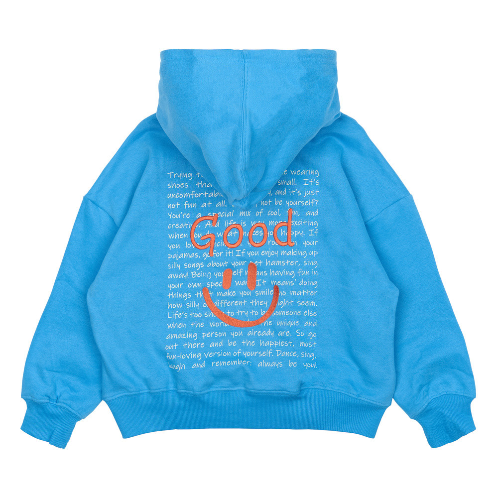 Patrick Hoodie Chestprint Blauw Patrick Hoodie Chestprint Blauw