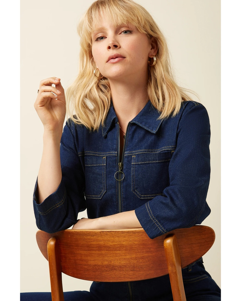 Zip Jumpsuit Onyx Denim Blauw Zip Jumpsuit Onyx Denim Blauw