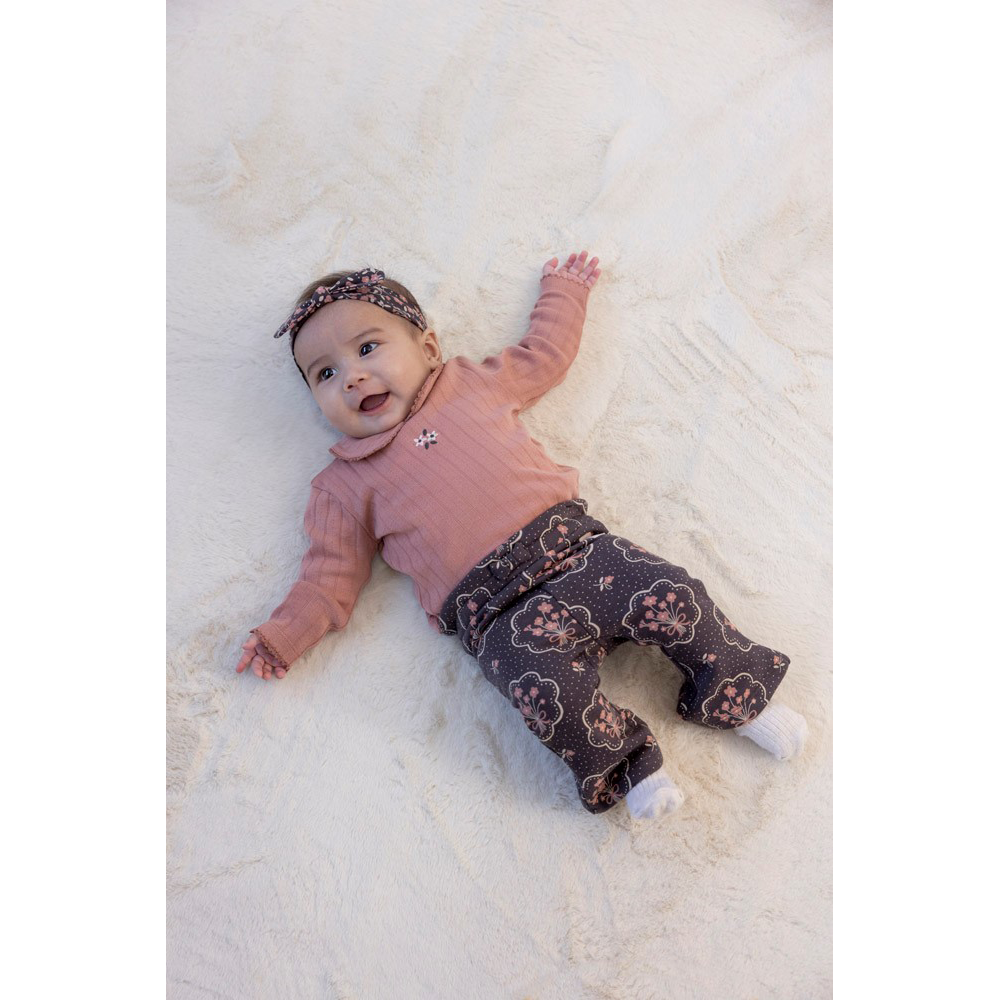 Flare broek AOP - Woodland Bloom Antraciet Flare broek AOP - Woodland Bloom Antraciet