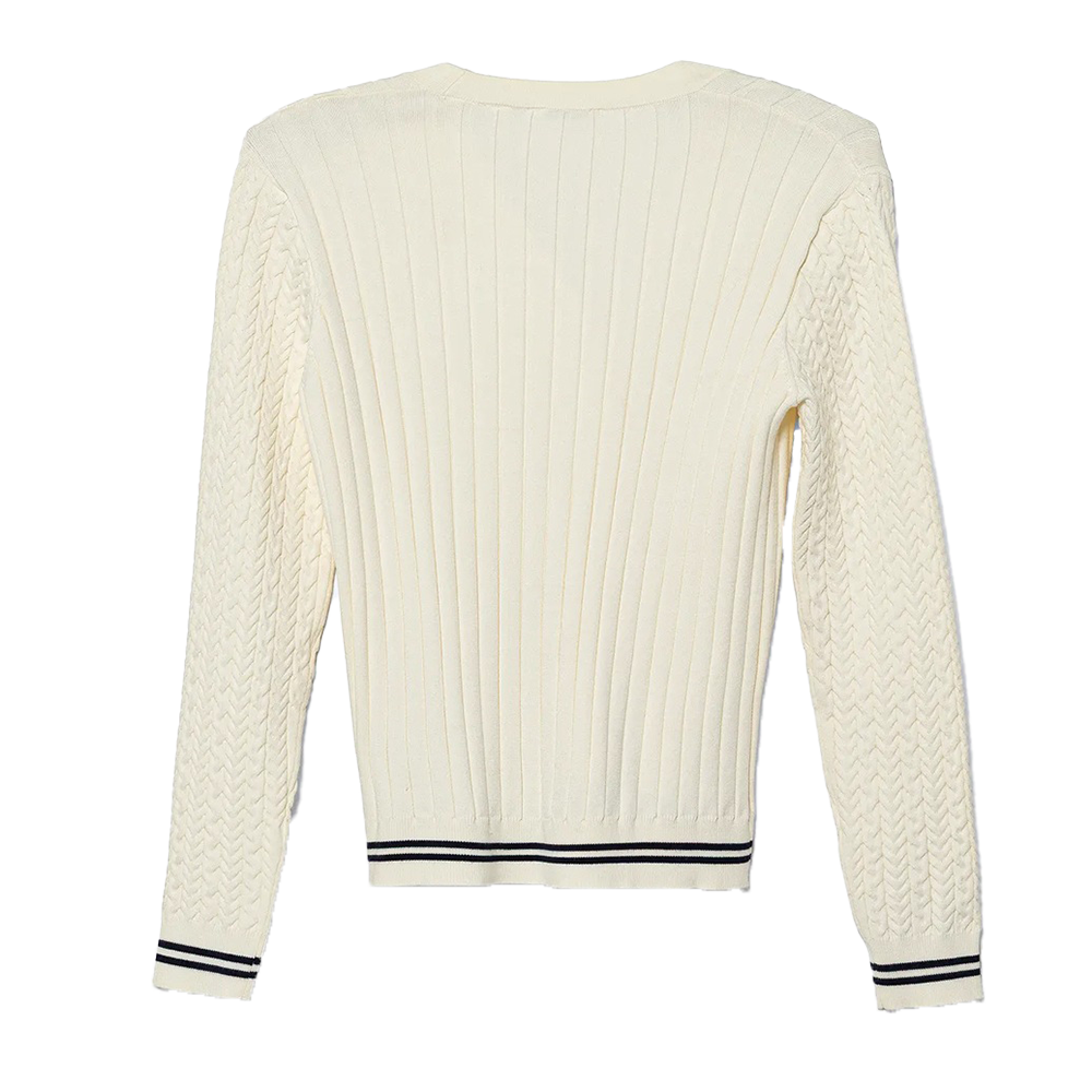 LS CARDIGAN KNIT COLLEGE STYLE Off White LS CARDIGAN KNIT COLLEGE STYLE Off White