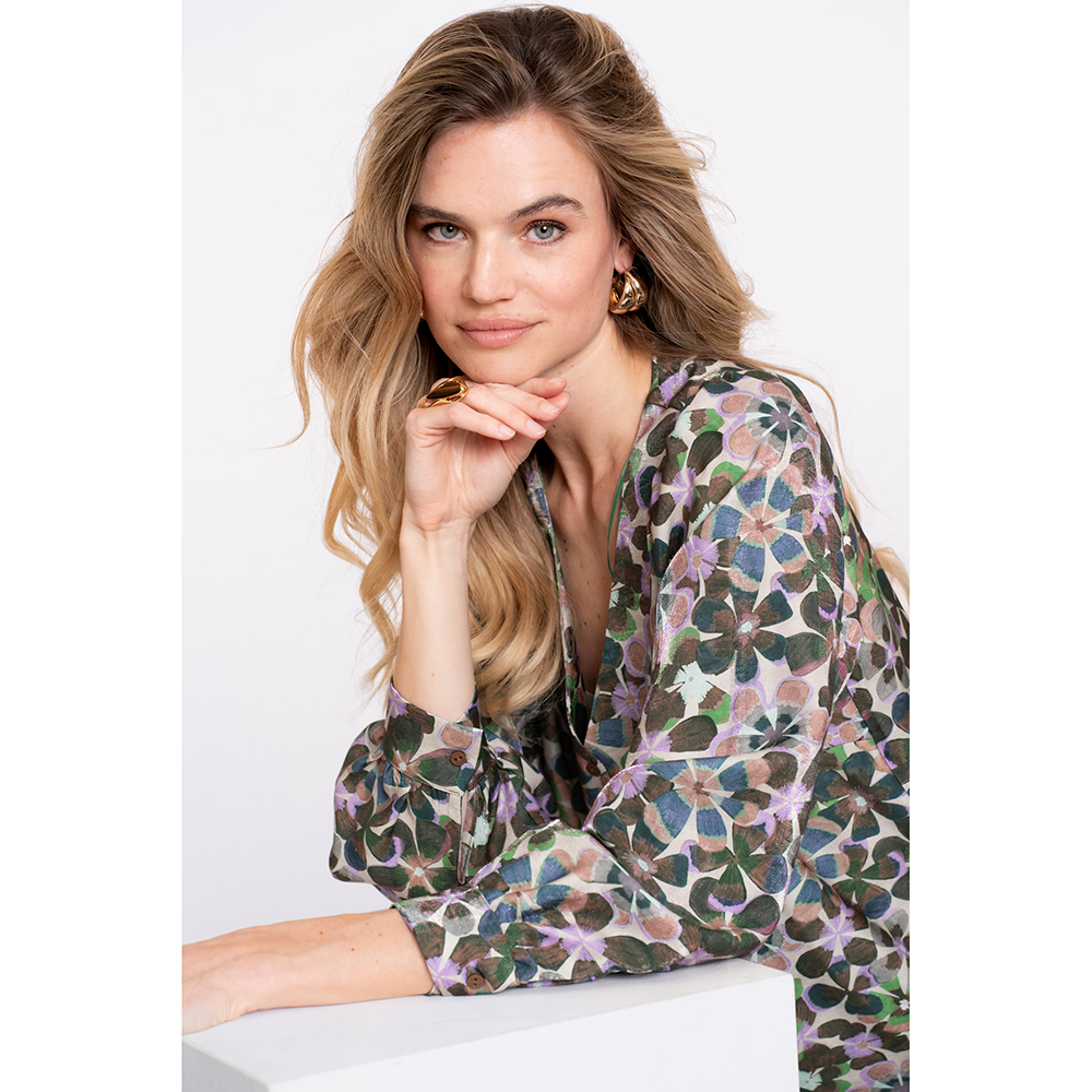 Blouse flowers Groen Blouse flowers Groen