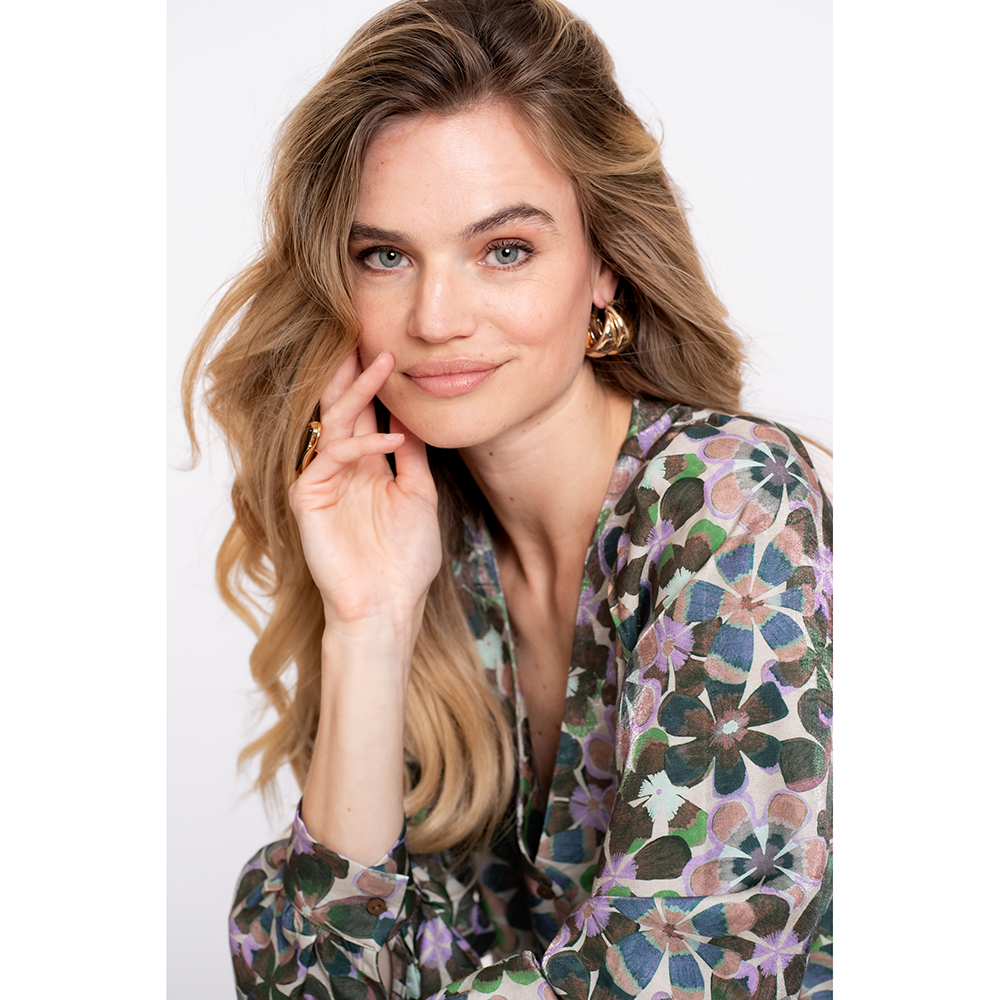 Blouse flowers Groen Blouse flowers Groen